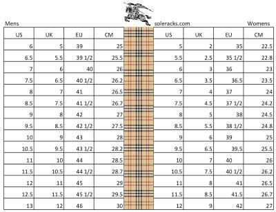 taille burberry|burberry size chart conversion.